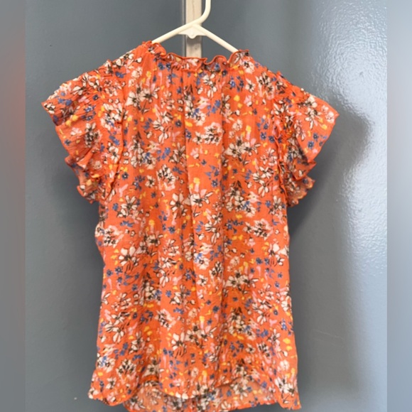 Nanette Lepore Tops - Nanette Lepore Orange Floral Blouse